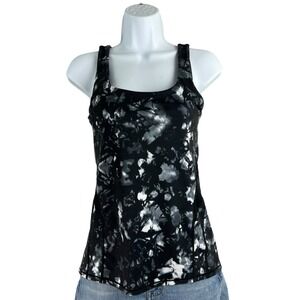 Lululemon Tank Top Rise And Flow Dusk Dye White Black Women's‎ Size 6 Yoga